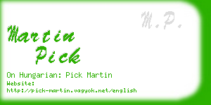 martin pick business card